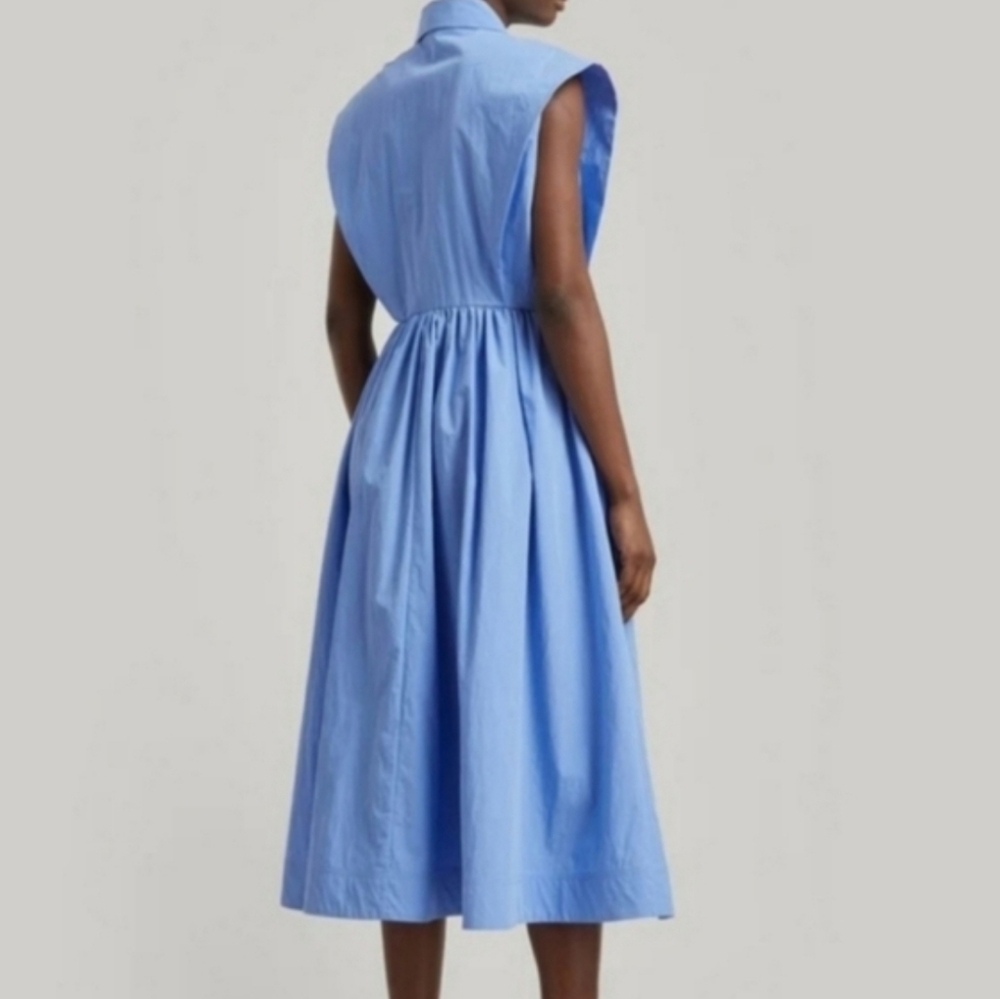 CO EXAGGERATED SHOULDER SLEEVELESS SHIRT DRESS - Picture 3 of 9